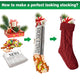 TheDisplayOutlet Knitted Christmas Stockings Set(4) Red Handmade Stockings 18in Image