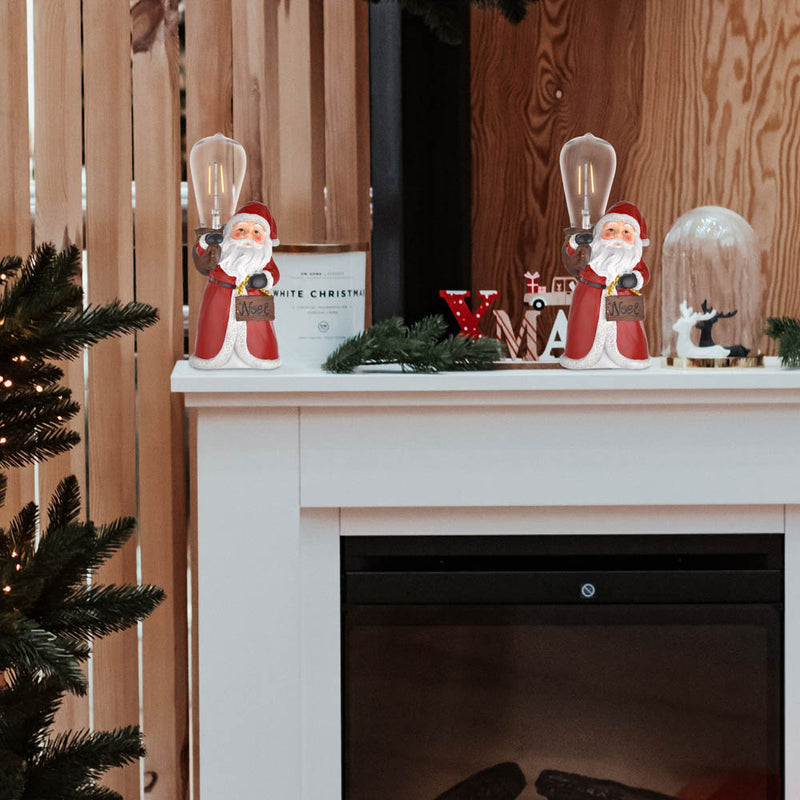 Christmas Santa Figurine with LED Bulb Battery Operated 2ct/pk