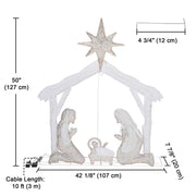 TheDisplayOutlet Large 4ft Twinkle Lighted Nativity Scene Set for Yard Christmas Image