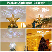 Lighted Tree Topper Projector (Star Snowflake Options)