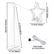 9' LED Christmas Tree Lights Solar Powered