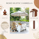 Patio Umbrella Wooden 7ft 8-Rib Tassel Boho 5-10yr