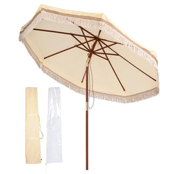 Patio Umbrella Tilt Wooden 9ft 8-Rib 250gsm solution-dyed Canopy