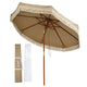 TheDisplayOutlet Patio Umbrella Tilt Wooden 9ft 8-Rib 250gsm solution-dyed Canopy, Mocha Meander Image