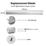 TheDisplayOutlet Replacement Blade for Guillotine Paper Cutter Trimmer A3/A4 Size Image