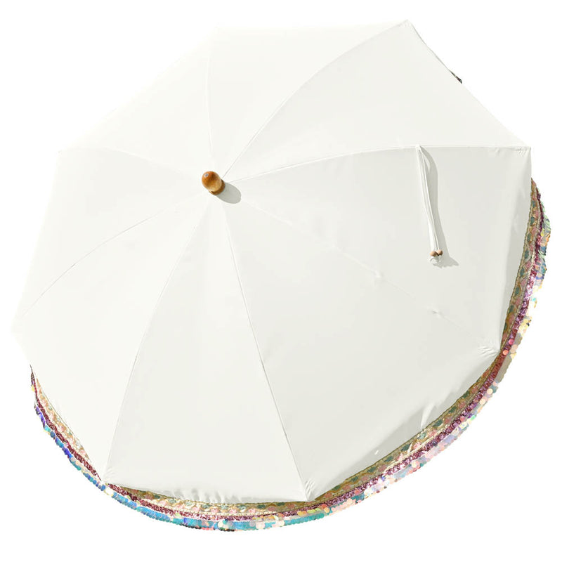 TheDisplayOutlet Patio Umbrella Canopy 6ft 8-Rib Jazz, Beige+Multicolor Sequin Image