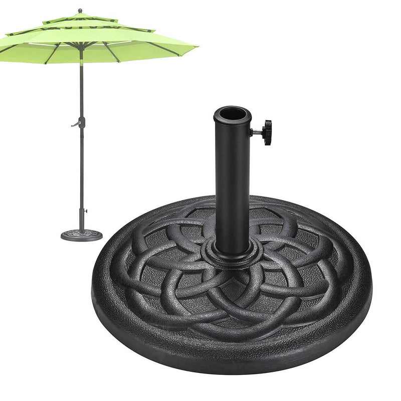 20 lb Round Patio Umbrella Stand Resin Concrete Base D2 3/16