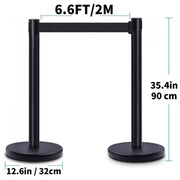 TheDisplayOutlet 35.4" Crowd Control Stanchion Post with Retractable Belt 6ct. Image