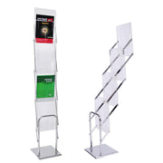 TheDisplayOutlet Foldable Literature Stand Magazine Rack 4 Pockets Image