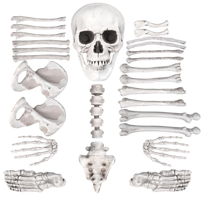 TheDisplayOutlet 28 pc Set Bag of Skeleton Bones Haunted Halloween Decoration Image