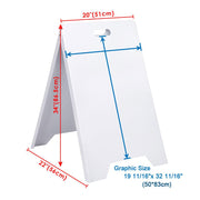 TheDisplayOutlet 19x32 Double Side Sidewalk A Frame Signboard Blank with Handle Image