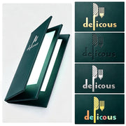 TheDisplayOutlet Custom LED Menu Covers 5in, Custom Logo & Leather Color/Pattern Image