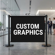 TheDisplayOutlet 47.3" Retractable Banner for Stanchions, Custom Graphics Image