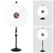 TheDisplayOutlet WinSpin Prize Wheel 36" Large Spinning Wheel Round Base Stand, White(18-Slot) Image
