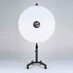 TheDisplayOutlet 48" Prize Wheel Rolling Stand Trade Show Spin Wheel, White(18-Slot) Image