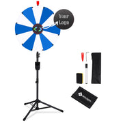 TheDisplayOutlet 24" Portable Modular Prize Wheel with Tripod Stand 12-Slot, Custom Center Piece Image