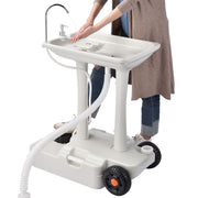 Foot Pump Hand Wash Station with Wheels 8 gal