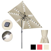 Square Solar Patio Umbrella w/ Light Bulbs Tilt 10ft 8-Rib