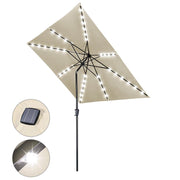 Square Solar Patio Umbrella w/ Light Bulbs Tilt 10ft 8-Rib