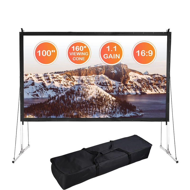 Portable Freestanding Front Projector Screen w/ Legs 100