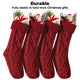 Knitted Christmas Stockings Set(4) Red Handmade Stockings 18in