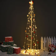 3' LED Cone Christmas Tree with Cotton Balls Battery Operated